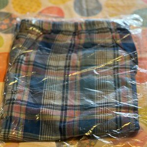 Adonna Pink & Blue Plaid Women's Long Pajama Bottoms - Medium